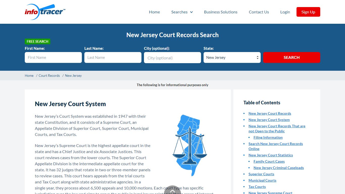 Search New Jersey Court Records By Name Online - InfoTracer